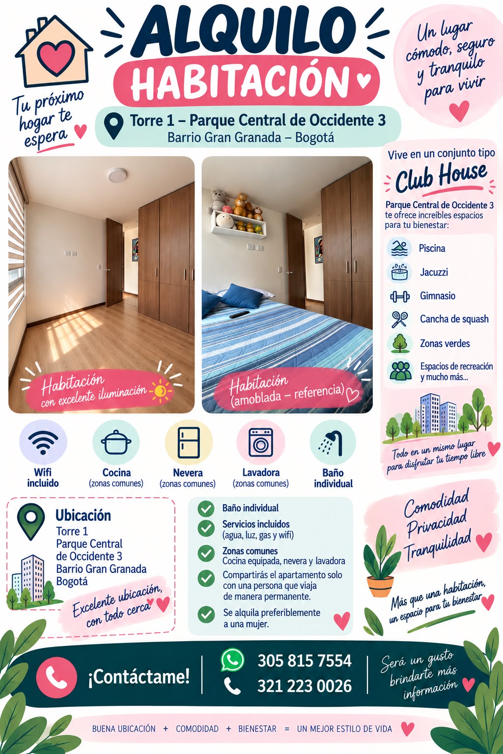 ALQUILO HABITACIÓN