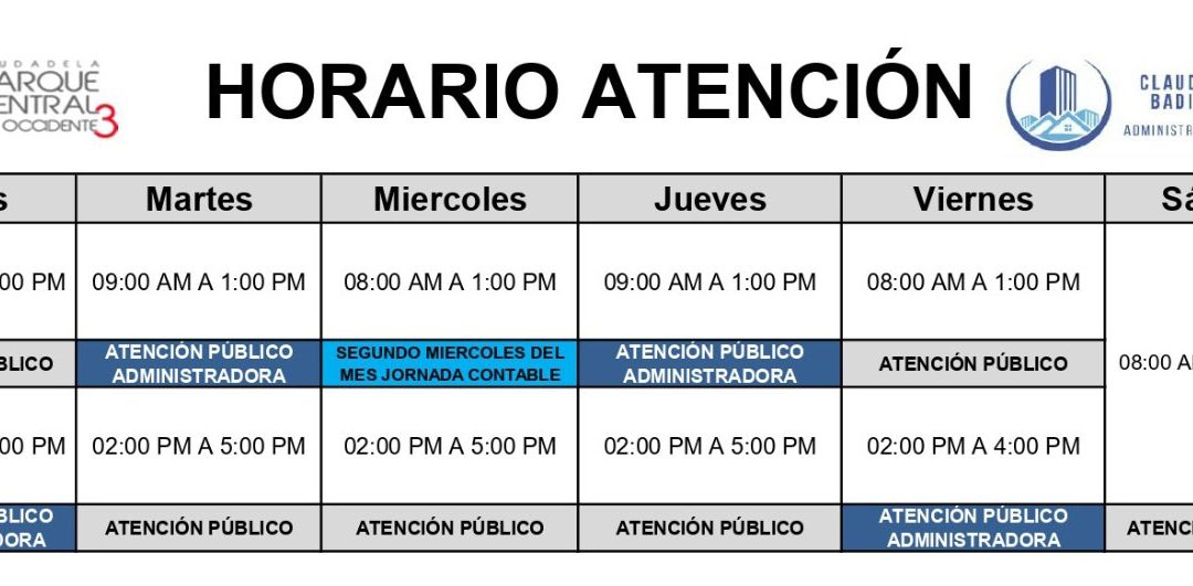 HORARIO ADMINISTRACIÓN